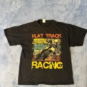 Flat Track Racing black‎ t-shirt men Size XL